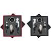 Cyrank Set Apribottiglie, Apribottiglie Manuale Per Vino Rosso con Custodia Classica, Kit Cavatappi con Maniglia Per Imballaggio in Acciaio Inossidabile Per Bar Ristorante Domestico(nero)