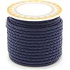 PH PandaHall PandaHall - Cordino in vero cuoio intrecciato, 5 m, 4 mm, colore blu di Prussia, rotondo, per fai da te, creazione di bracciali, collane e gioielli