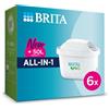 BRITA Cartuccia Filtro acqua rubinetto MAXTRA PRO All-In-1 Confezione da 6 | Gustare acqua più pura¹ con la ricarica originale per caraffe BRITA-ridotto² micro-impurità come alcuni PFAS, cloro,