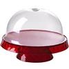 Omada Design Porta Torta con Alzata, Tortiera con Campana, Vassoio Double-face, Lavabile in Lavastoviglie, Made in Italy, Linea Diamond, Rosso