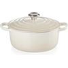 Le Creuset Cocotte rotonda Evolution in ghisa vetrificata con Coperchio, diameter 20 cm, Meringue, 21177207164430