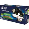 Felix Le Ghiottonerie Selezioni Con Verdure in Gelatina Multipack con Manzo, Carote, Salmone e Trota 12 bst da 85 gr