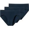 Schiesser Confezione Intimi con Morbida Cintura in Cotone biologico-95/5 Biologico Slip, Blu Scuro_179572, XXL (Pacco da 3) Uomo