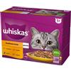 WHISKAS Adult in bustina 12x85g cibo umido in gelatina per gatti adulti pollo, anatra, pollame, tacchino