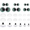 PATIKIL 14-30mm Occhi Sicurezza Lampeggianti, 34 Set Occhi per Bambole Rondelle Pulsanti Morbidi Colorati Realistici per Decorazioni Uncinetto Accessori per Bambole Artigianato, Verde