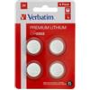 VERBATIM Micropile CR2032 - 3V - a pastiglia - litio - Verbatim - blister 4 pezzi (unità vendita 1 pz.)