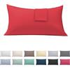 ECOMMERC3 | Confezione da 2 federe per cuscino 50 x 75 cm extra morbide e confortevoli. Federa per cuscino colore rosso, realizzata al 100% in Spagna, traspirante, facile da lavare