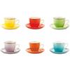 Villa d'Este Home Tivoli 2371741 Set 6 Tazzine caffè con Piattino, Multicolore, Set di 6 Pezzi