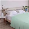ECOMMERC3 Lenzuolo sopra letto 105 cm misto cotone | Verde | 50% Cotone, 50% Poliestere - lavabile in lavatrice - antipiega - resistente - Qualità spagnola