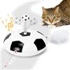 Nobleza - Giocattolo Interattivo per Gatti interno con piume, Giocattolo Elettronico Automatico Luce LED per Gatto in Movimento, per Gatti Adulti e Gattini A Caccia, Bianco&Nero