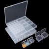 Segbeauty Scatola con Scomparti, 2 Pezzi Scatola Porta Oggetti con 36 Griglie, Contenitori per Perline Portatile, Plastica, con Coperchio per Nail Art, Strass, Gioielli