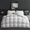 Deodar Piumino in Piuma d'Oca Matrimoniale Invernale, 200X220cm Per 4 Stagioni, Tessuto Puro Cotone Biologico, Lavabile, Approvato Öko-Tex e RDS, 420 gr/m², Bianco