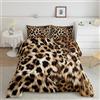 Loussiesd Leopard Down Consolatore Cheetah Bedding Set per Bambini Ragazzi Ragazze Animale Selvaggio Piumino Pelliccia Leopardata Trapunta Inserto/Trapunta 200x200cm