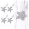 POFET 4 pezzi Ferma tende a forma di stella adorabile, ferma tende magnetici con clip per tende