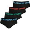Athena - Set di 4 Slip Uomo My Petit Prix - Cotone Elasticizzato - Etichetta Oeko-Tex Standard 100, Nero, XL