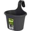 Tildenet Gardenware | Vaso singolo da balcone da appendere con gancio integrato | lunghezza 22 cm larghezza 18 cm altezza 16 cm | FBHS20, nero