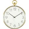 Baroni Home Orologio da Parete in PVC in Stile Moderno 32x5x39 cm, Silenzioso, Numeri Grandi Oro con Occhiello