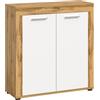 xonox.home Wohnen Jam X8BK6T20 - Mobile alto per soggiorno, in rovere Wotan, melammina e melammina, ca. 80 x 88 x 35 cm, colore: Bianco