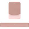 MOSISO Tappetino Mouse con Poggiapolsi&Tastiera Set,Rettangolare Ergonomico Tappetino Antiscivolo Base Casa/Ufficio Dolore Sollievo&Facile Digitare Mouse Pad&Rialzato Memoria Schiuma,Rosa Salmone