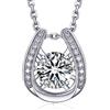 MomentWish Collana Ferro di Cavallo, 1Ct Moissanite Diamanti Brillante Dance Sparkling per le Donne Regalo Festa della Mamma Argento Sterling 925 Collana di Danza