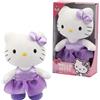 GIOCHI PREZIOSI S.P.A. Giochi Preziosi Hello Kitty Peluche morbido 30cm Con Vestito e Fiocco in Raso Viola