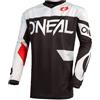 O'NEAL | Maglia da Motocross | MX | Tessuto Traspirante, Protezione Imbottita dei Gomiti, vestibilità per la Massima libertà di Movimento | Element Jersey Racewear | Adulto | Nero Bianco | Taglia L
