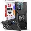 LeYi Cover per Xiaomi Redmi Note 11 Pro 4G/5G con Vetro Temperato e Pellicola Fotocamera [2 Pezzi], 360° Anello Supporto TPU Bumper Antiurto e PC Armour Anti Graffio Resistente Custodia Nero