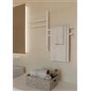 Elna-Service Scaldasalviette Bianco 57W 62x40cm - Radiatore da Bagno Elettrico con Timer e Termostato - 4 Bracci Girevoli - IP44 - Montaggio a Parete