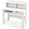 LIFEZEAL Scrivania con Libreria, Scrivania Porta Computer con Cassetto e Multipresa, in Legno, 95x56 cm, Ampio Spazio, Tavolo Postazione di Lavoro, per Ufficio, Studio, Max 140kg, Bianco