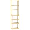 HOMCOM Mobile Scaffale Bagno a 7 Ripiani Portaoggetti in Bambù, 44x33x180 cm, Color Legno
