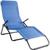 SAL. MAR. S.R.L. Poltrona Pasha basculante blu con schienale regolabile, lettino da giardino in acciaio tondo, textilene, comfort e relax