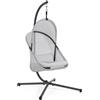 BIZZOTTO ANDREA SPA Poltrona Sospesa Pieghevole Algar con Struttura in Metallo e Cuscini Grigio, Relax Outdoor