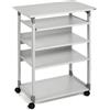 Durable Pc Workstation System 75 VH - con ruote - 5 ripiani - 75 x 53,4 x 95/125 cm - grigio - Durable 3720-10