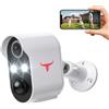 SUNNYJANE Telecamere di sicurezza wireless per esterni, alimentazione a batteria 1080P, sorveglianza WiFi, telecamera domestica per interni con audio a 2 vie, rilevamento umano intelligente AI,