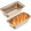 Bailtouk 2 Pezzi Stampo Plumcake, Teglia per Pane in Acciaio Al Carbonio Antiaderente, Stampo Pane in Cassetta Rettangolare Stampi per Pasticceria Antiaderente per Cuocere Pane (Oro)