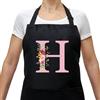 Sinekong Grembiuli da Donna con Iniziali, Impermeabile Regolabile Grembiule da Cucina con 2 Tasca, Regali per Mamma, Moglie, Fidanzata, Compleanno, Natale per Cucina Ristorante Bar Irrigazione, Giardinaggio H
