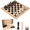PANYI Scacchi per Bambini,Portatile Scacchiera in Legno,3 in 1 Scacchiera Magnetica Legno,Set di Scacchiere Pieghevoli,Scacchiera di Alta Qualità,Giocattolo Didattico per Bambini