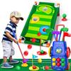 Doloowee Set da golf per bambini, 2 in 1, con tavola da golf, 6 palline, giocattolo sportivo per interni ed esterni, regalo di compleanno per ragazzi e ragazze 3 4 5 6 anni