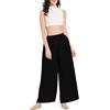 BODYWEAR LTD Pantaloni Palazzo da donna, pantaloni sportivi larghi a gamba larga svasati, vita elasticizzata, pantaloni da yoga, Nero , 52-54