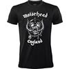 BLT DISTRIBUTION SRL T-Shirt Motorhead England. Maglietta Rock Ufficiale Nera. Band Heavy Metal. Cotone. Unisex. Adulto Ragazzo. (XL)