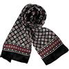 JWSilk Sciarpa lunga Charmeuse in seta da uomo, nero, rosso, 63x10
