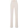 Elisabetta Franchi Pantalone Palazzo in crêpe Stretch Bianco Burro
