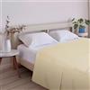 ECOMMERC3 Lenzuolo sopra letto 105 cm misto cotone | Giallo | 50% Cotone, 50% Poliestere - lavabile in lavatrice - antipiega - resistente - Qualità spagnola