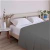 ECOMMERC3 Lenzuolo sopra letto 105 cm misto cotone | Grigio | 50% Cotone, 50% Poliestere - tocco morbido - 144 fili - comfort in ogni stagione - Qualità spagnola