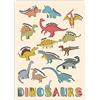 Hygge Creations Poster con dinosauri, per cameretta dei bambini, stampa artistica da parete con dinosauro, decorazione per camera dei bambini, solo formato A4