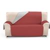 ECOMMERC3 | Copridivano misura 2 posti super regolabile - copridivano 2 posti reversibile colore rosso/grigio imbottito ed extra morbido 100% Made in Spain