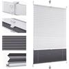 Sekey Tenda plissettata a doppio strato Day+Night oscurante senza fori, protezione dalla luce, 35 x 100 cm, bianco e grigio