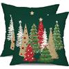 DFXSZ Set di 2 federe per cuscini natalizie, 45 x 45 cm, decorazione natalizia per la casa e il divano, colore verde, 50