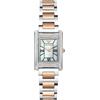 Emporio Armani Orologio da donna, cassa rettangolare da 22 mm, movimento al quarzo a due lancette con cinturino in acciaio o in pelle, 22 mm, Argento e oro rosa