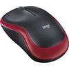 Logitech M185 Mouse Wireless, 2,4 GHz con Mini Ricevitore USB, Durata Batteria di 12 Mesi, Tracciamento Ottico 1000 DPI, Ambidestro, Compatibile con PC, Mac, Laptop - Rosso